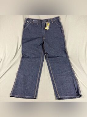 Carhartt Jeans FR Signature Denim Dungaree 46 x 36 Blue Cotton NWT MSRP $105